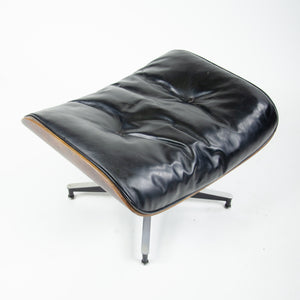 SOLD 1960's Herman Miller Eames Lounge Chair & Ottoman Rosewood 670 671 Black Leather