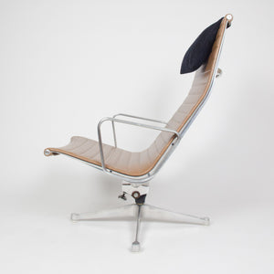 SOLD Eames Herman Miller Aluminum Group Lounge Chair with Ottoman Tan