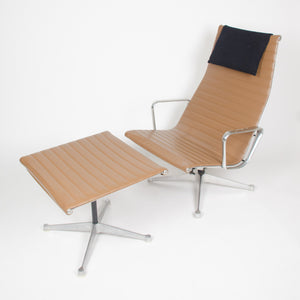 SOLD Eames Herman Miller Aluminum Group Lounge Chair with Ottoman Tan