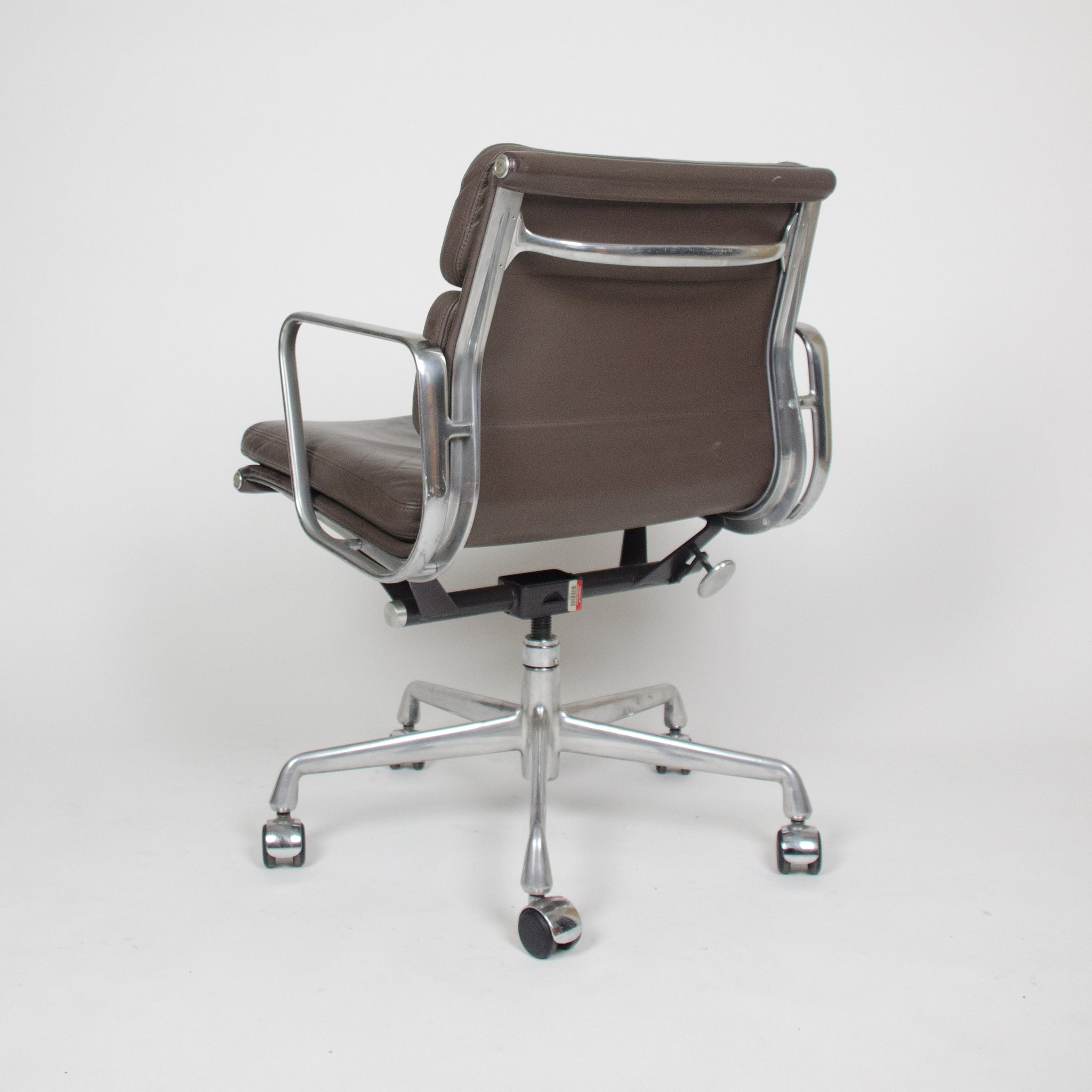 SOLD Eames Herman Miller Soft Pad Aluminum Group Chair Brown Leather Mint 3x