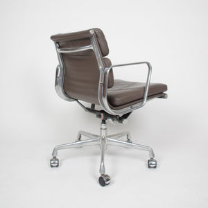 SOLD Eames Herman Miller Soft Pad Aluminum Group Chair Brown Leather Mint 3x