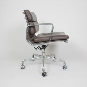 SOLD Eames Herman Miller Soft Pad Aluminum Group Chair Brown Leather Mint 3x