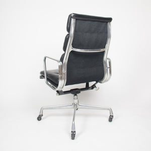 SOLD Black Leather Vintage Eames Herman Miller High Back Soft Pad Aluminum Group Chair 1970's