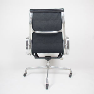 SOLD Black Leather Vintage Eames Herman Miller High Back Soft Pad Aluminum Group Chair 1970's