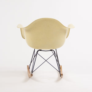 SOLD 1950's Eames Herman Miller RAR Armshell Fiberglass Parchment Rocking Chair