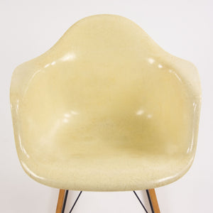 SOLD 1950's Eames Herman Miller RAR Armshell Fiberglass Parchment Rocking Chair