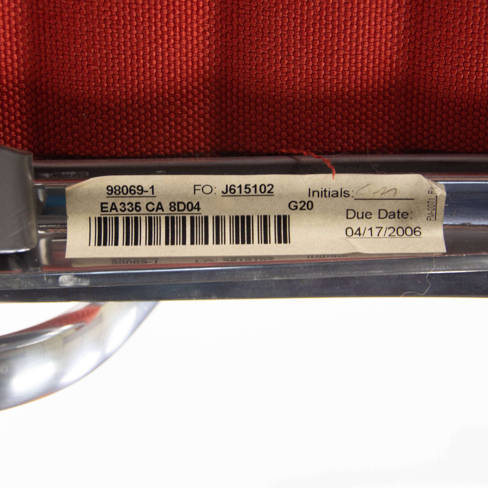 SOLD Herman Miller Eames 2006 Aluminum Group Management Desk Chair Red Orange Fabric