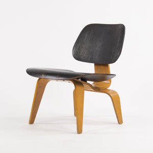 SOLD 1953 Rare Eames Herman Miller LCW Lounge Chair Wood Calico Ash Dual Tone Black