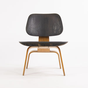 SOLD 1953 Rare Eames Herman Miller LCW Lounge Chair Wood Calico Ash Dual Tone Black