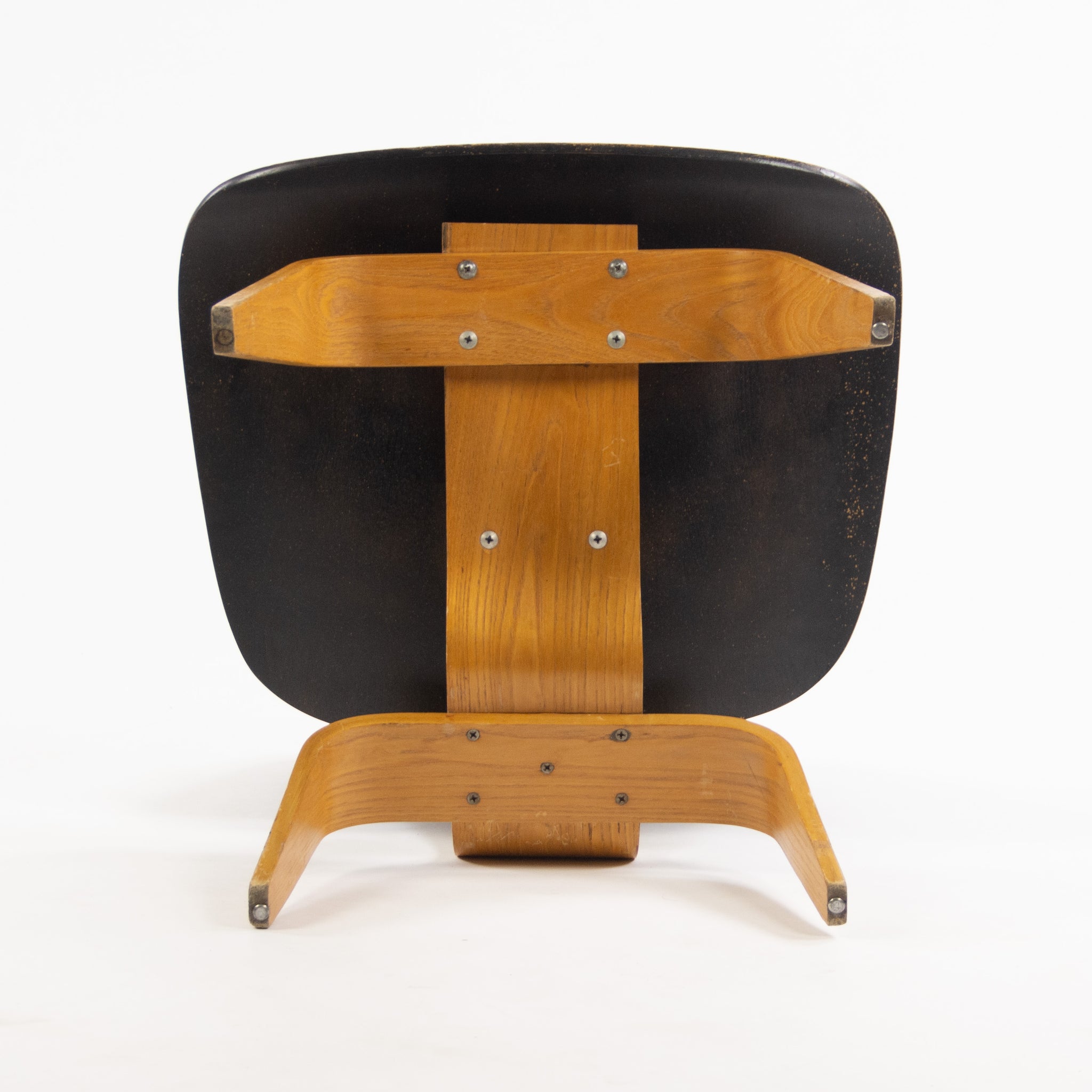 SOLD 1953 Rare Eames Herman Miller LCW Lounge Chair Wood Calico Ash Dual Tone Black