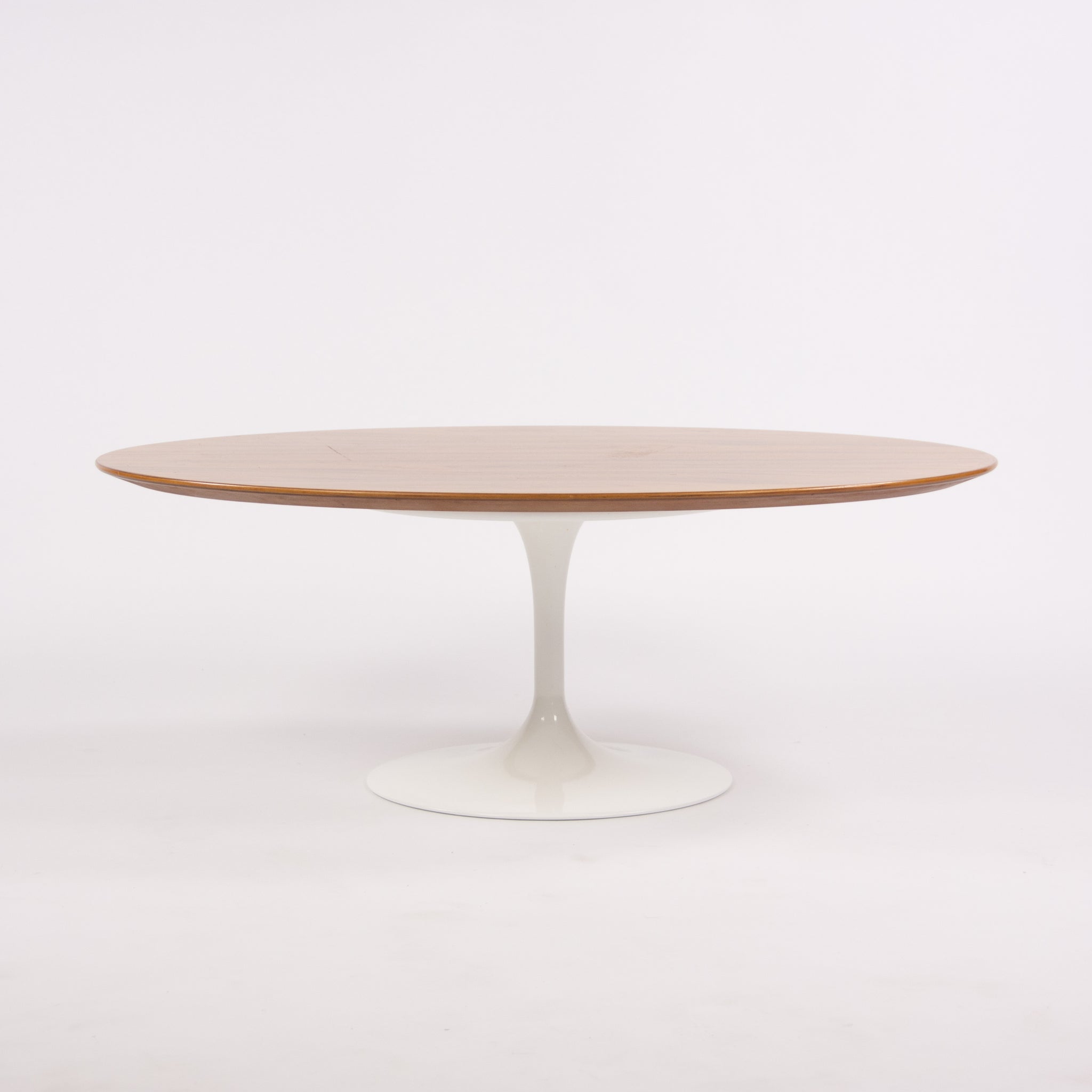 SOLD Eero Saarinen For Knoll 2010 Oval Top 42 Inch Tulip Coffee Table Rosewood White