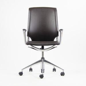 SOLD Set of Six Meda by Vitra Alberto Meda Desk Chair Brown Full Leather
