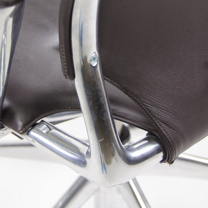 SOLD Set of Six Meda by Vitra Alberto Meda Desk Chair Brown Full Leather