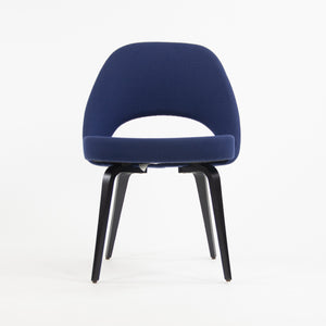 SOLD Knoll Studio 2019 Eero Saarinen Executive Armless Chair Dark Blue Fabric Wood