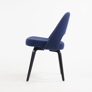 SOLD Knoll Studio 2019 Eero Saarinen Executive Armless Chair Dark Blue Fabric Wood