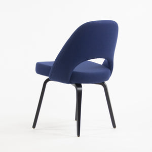 SOLD Knoll Studio 2019 Eero Saarinen Executive Armless Chair Dark Blue Fabric Wood