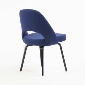 SOLD Knoll Studio 2019 Eero Saarinen Executive Armless Chair Dark Blue Fabric Wood