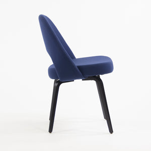 SOLD Knoll Studio 2019 Eero Saarinen Executive Armless Chair Dark Blue Fabric Wood