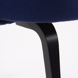 SOLD Knoll Studio 2019 Eero Saarinen Executive Armless Chair Dark Blue Fabric Wood