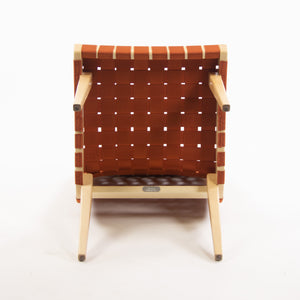 SOLD Knoll Studio 2019 Jens Risom Lounge Chair Maple w/ Orange Webbing