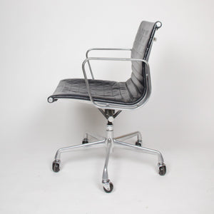 SOLD Eames Herman Miller Leather Low Executive Aluminum Group Desk Chairs