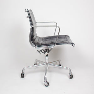 SOLD Eames Herman Miller Leather Low Executive Aluminum Group Desk Chairs