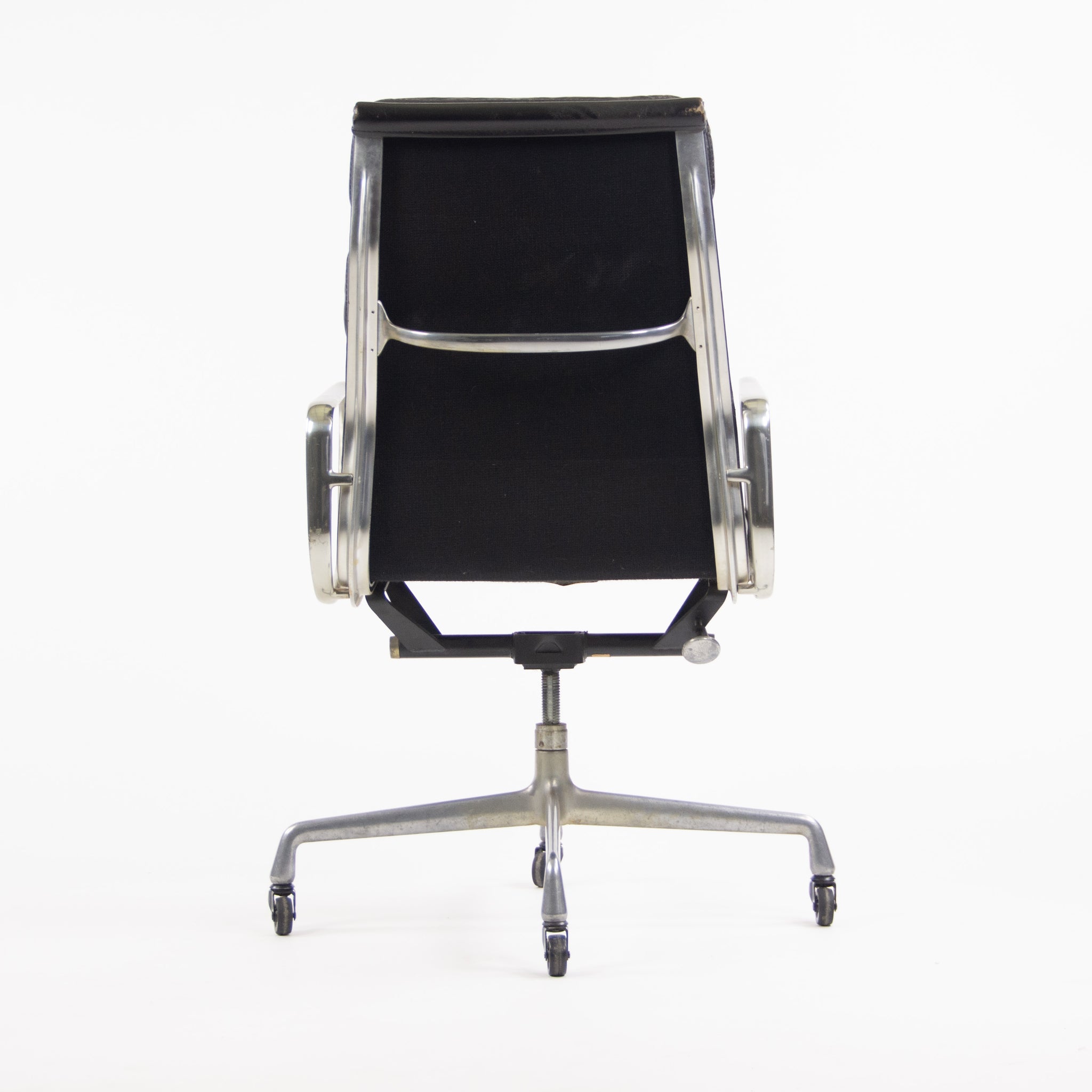 SOLD 1976 Vintage Black Eames Herman Miller High Back Soft Pad Aluminum Group Chair