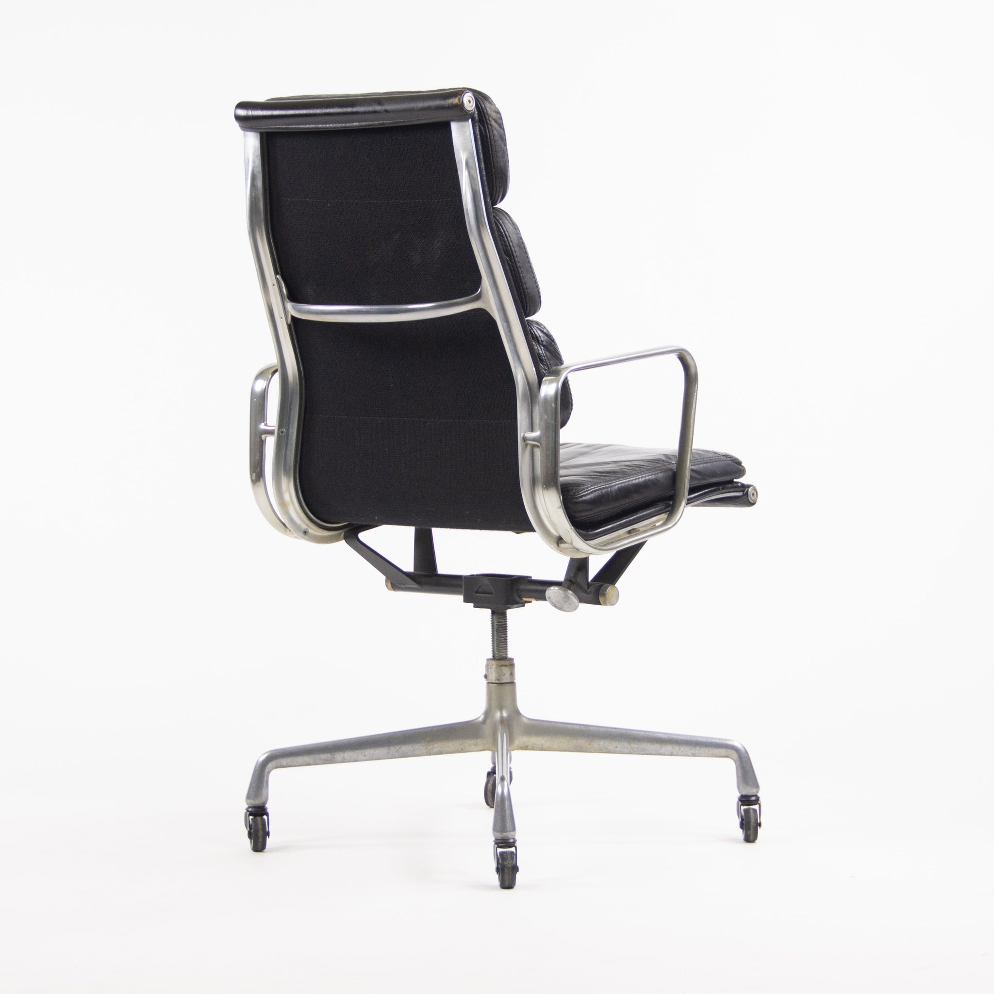 SOLD 1976 Vintage Black Eames Herman Miller High Back Soft Pad Aluminum Group Chair