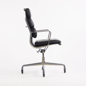 SOLD 1976 Vintage Black Eames Herman Miller High Back Soft Pad Aluminum Group Chair