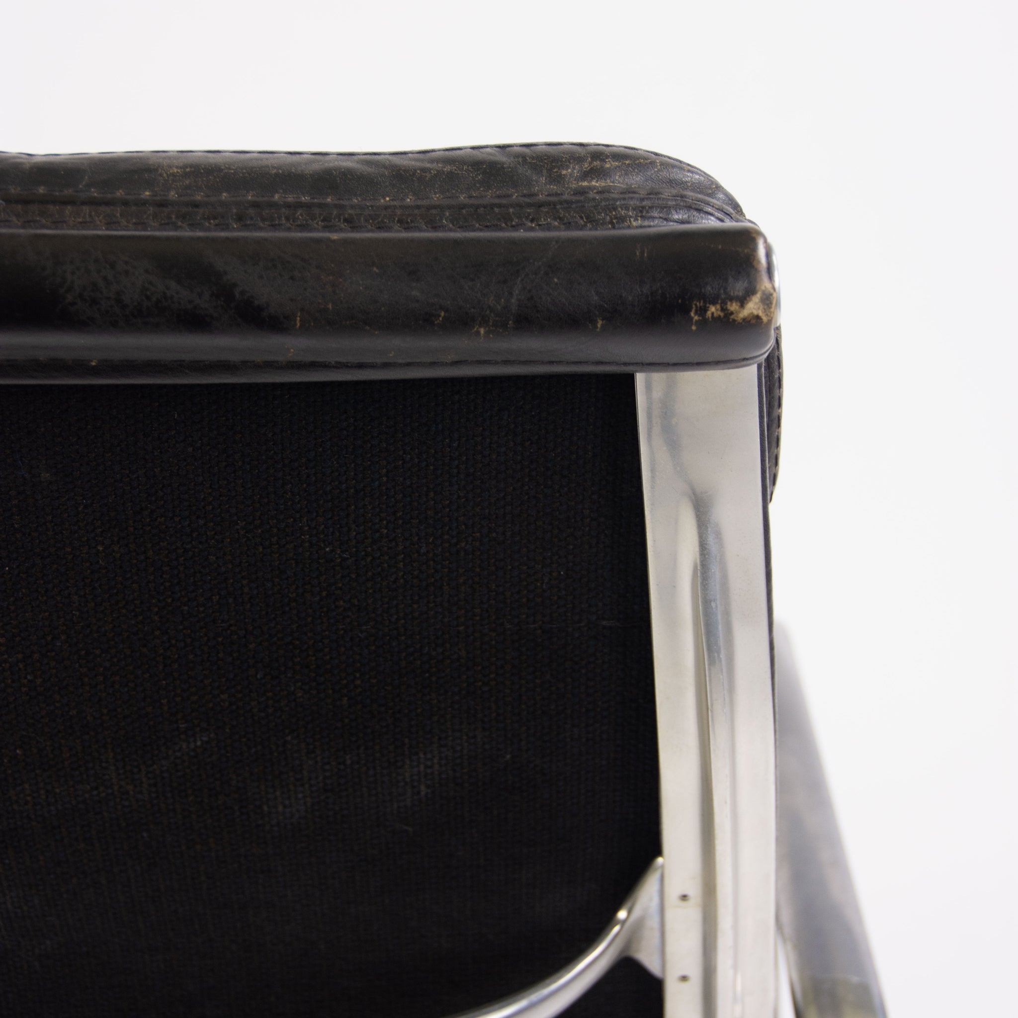 SOLD 1976 Vintage Black Eames Herman Miller High Back Soft Pad Aluminum Group Chair