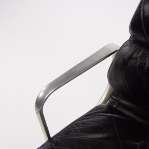 SOLD 1976 Vintage Black Eames Herman Miller High Back Soft Pad Aluminum Group Chair