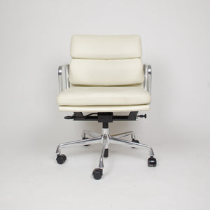 SOLD Eames Herman Miller Soft Pad Aluminum Group Chairs White Leather Mint (2x)