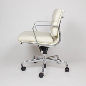 SOLD Eames Herman Miller Soft Pad Aluminum Group Chairs White Leather Mint (2x)