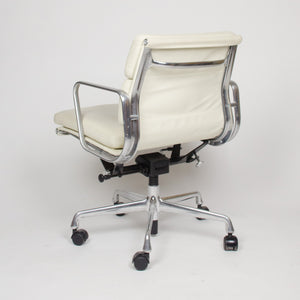 SOLD Eames Herman Miller Soft Pad Aluminum Group Chairs White Leather Mint (2x)