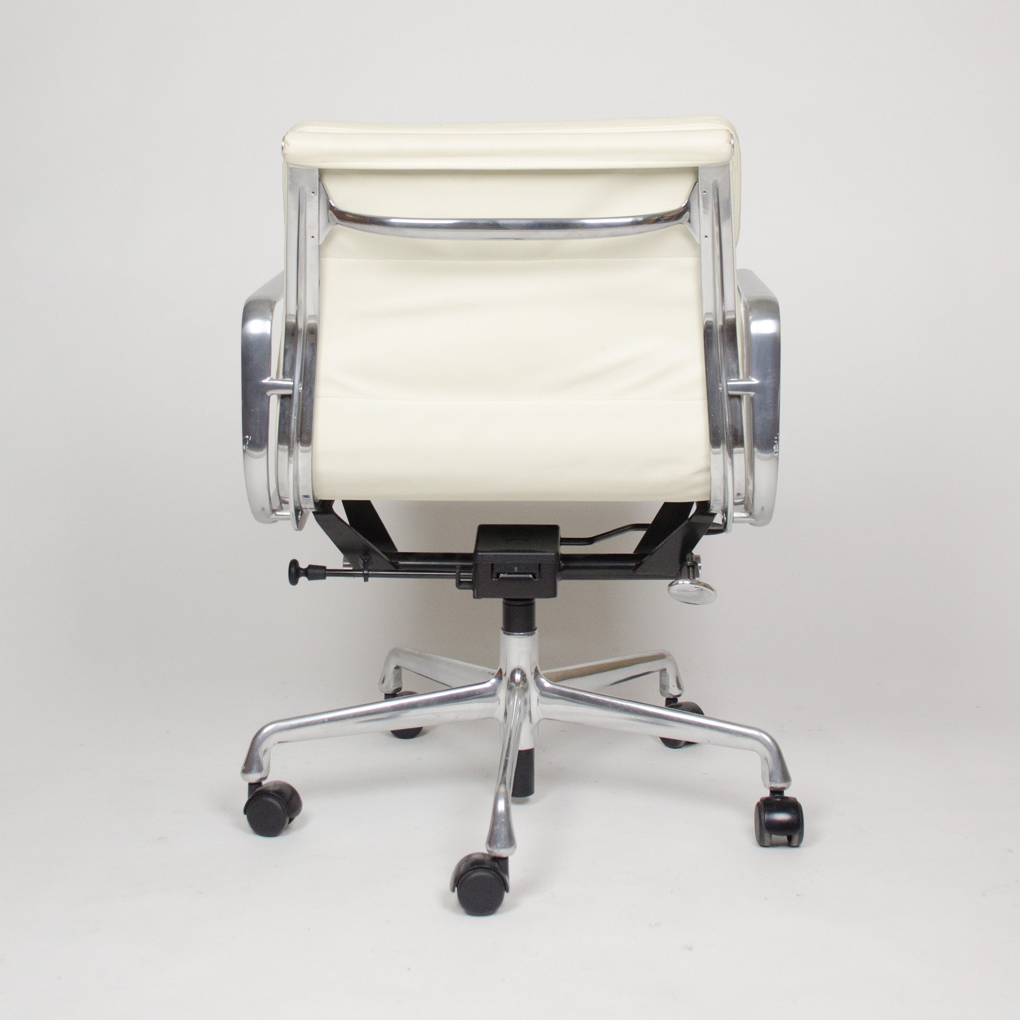 SOLD Eames Herman Miller Soft Pad Aluminum Group Chairs White Leather Mint (2x)