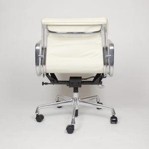 SOLD Eames Herman Miller Soft Pad Aluminum Group Chairs White Leather Mint (2x)