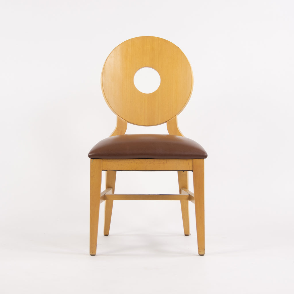 SOLD Michael Graves Postmodern Maple Upholstered Dining Side Chair