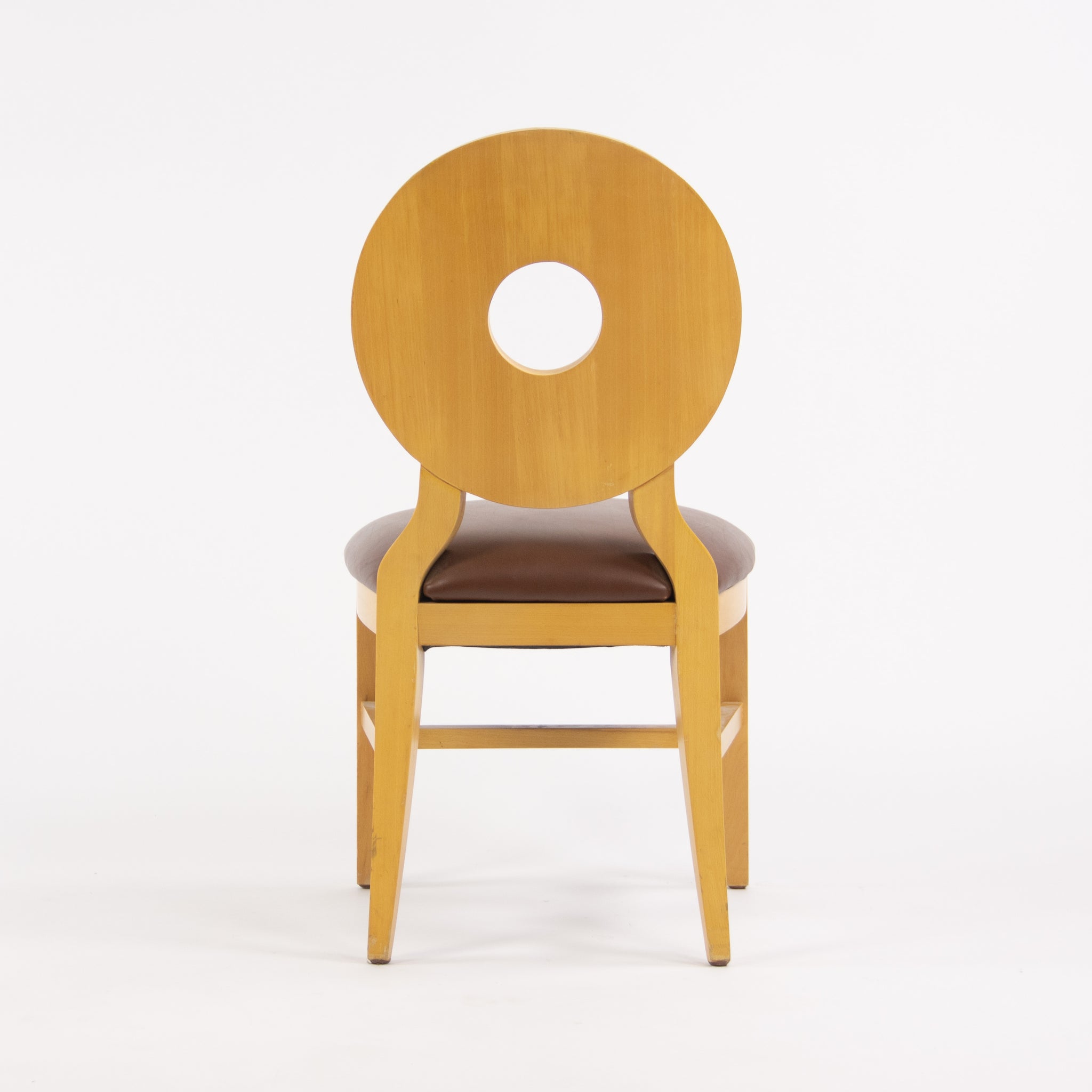 SOLD Michael Graves Postmodern Maple Upholstered Dining Side Chair