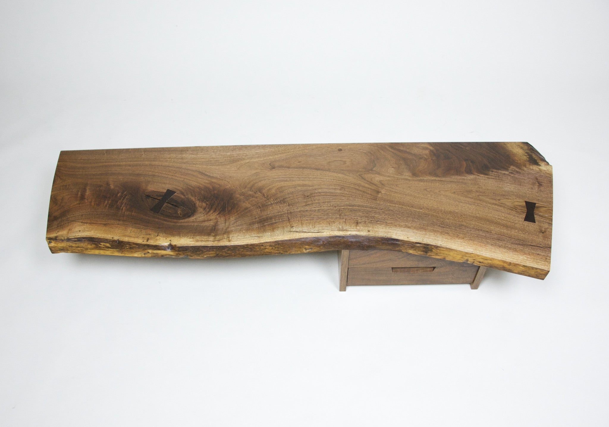 SOLD Authentic George Nakashima Studio Mira Nakashima Hanging 2-Drawer Shelf Black Walnut #2