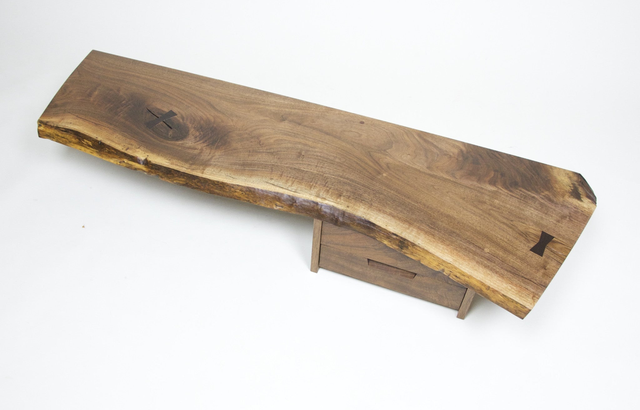 SOLD Authentic George Nakashima Studio Mira Nakashima Hanging 2-Drawer Shelf Black Walnut #2