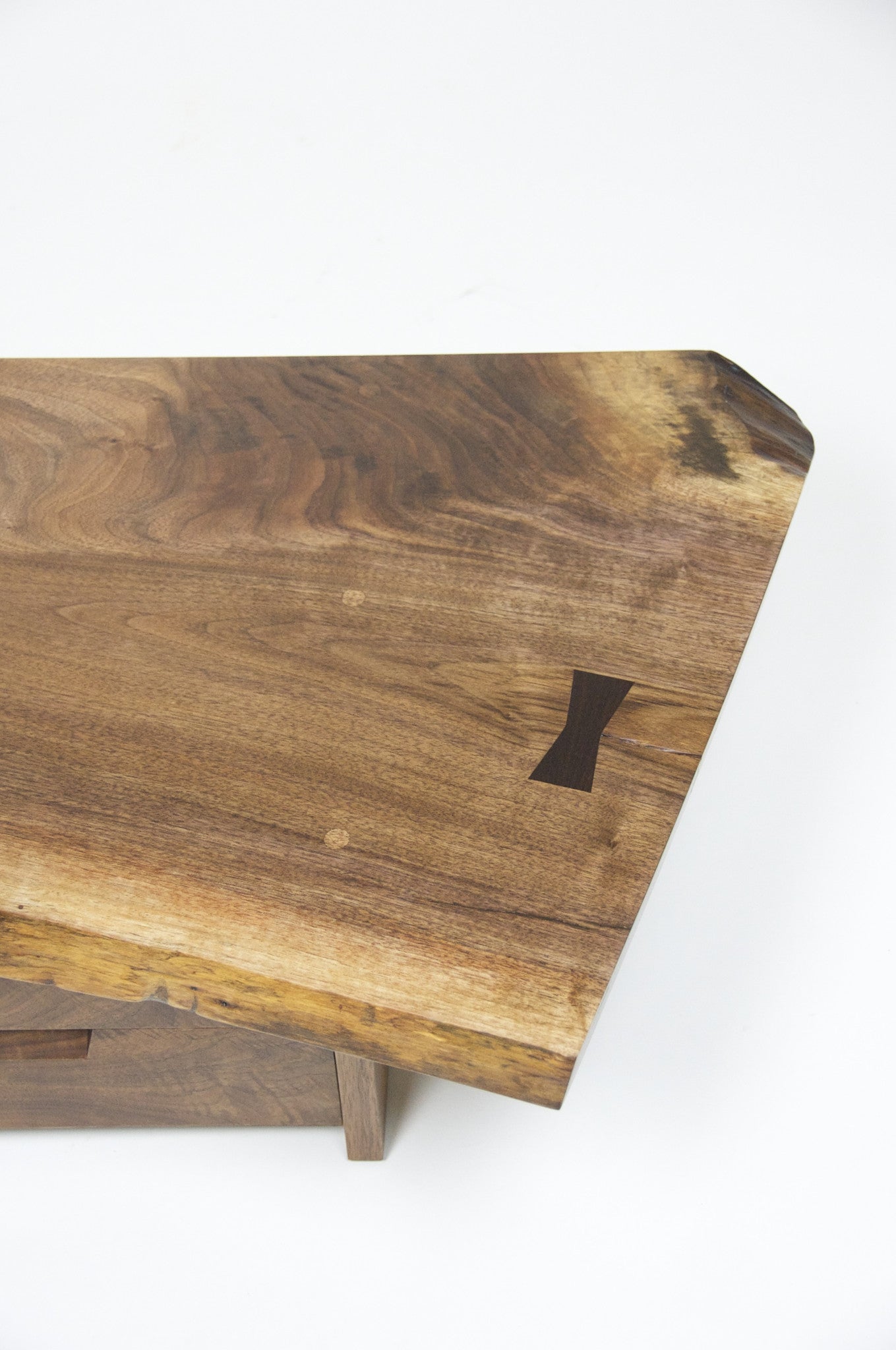 SOLD Authentic George Nakashima Studio Mira Nakashima Hanging 2-Drawer Shelf Black Walnut #2