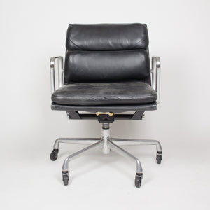 SOLD Eames Herman Miller Vintage Leather Low Soft Pad Aluminum Desk Chairs