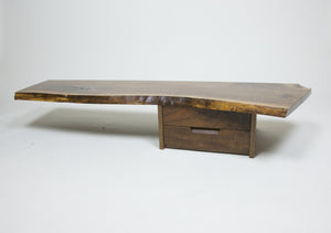 SOLD Authentic George Nakashima Studio Mira Nakashima Hanging 2-Drawer Shelf Black Walnut #2