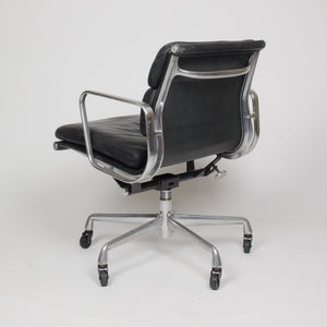 SOLD Eames Herman Miller Vintage Leather Low Soft Pad Aluminum Desk Chairs