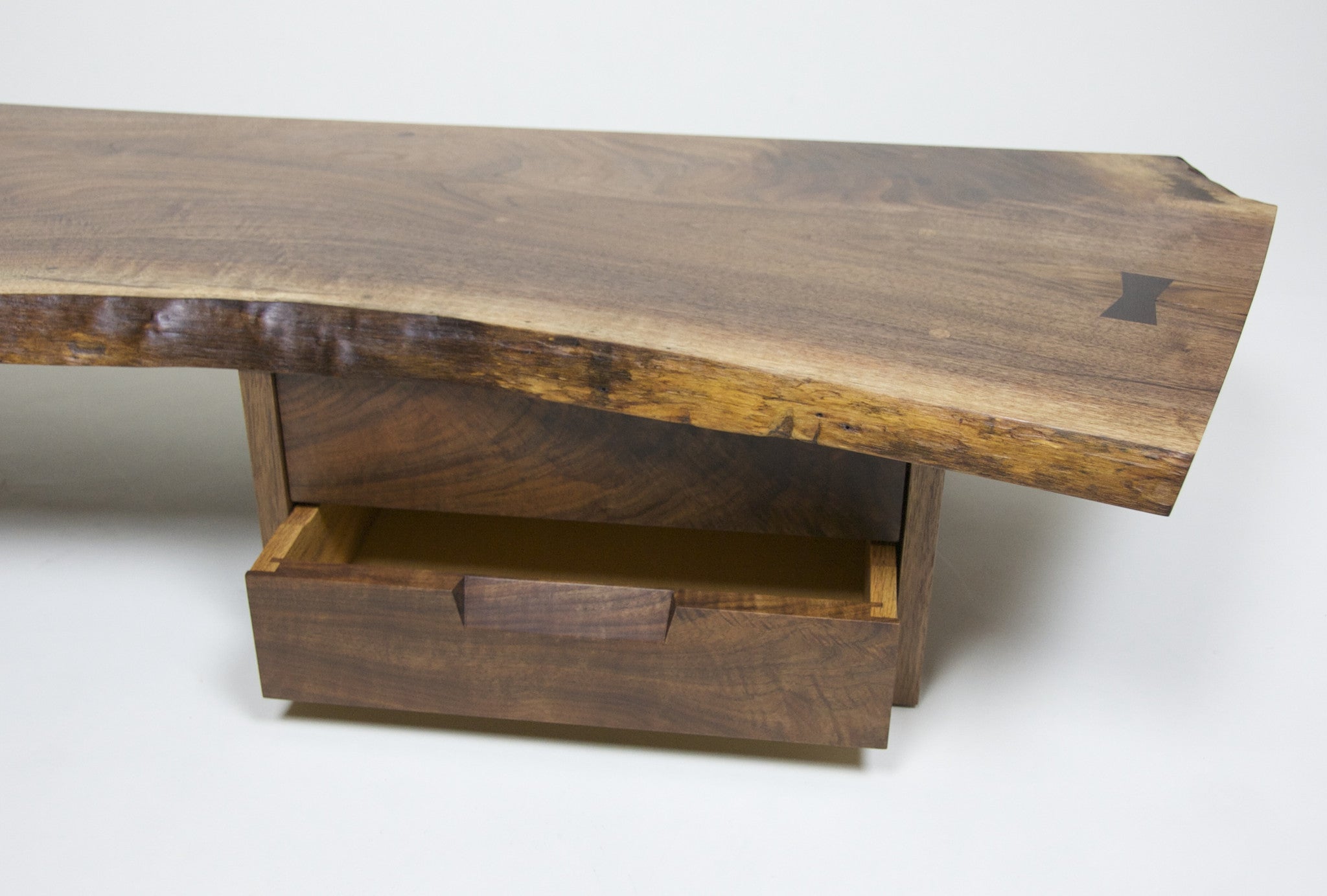 SOLD Authentic George Nakashima Studio Mira Nakashima Hanging 2-Drawer Shelf Black Walnut #2