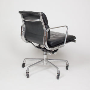 SOLD Eames Herman Miller Vintage Leather Low Soft Pad Aluminum Desk Chairs