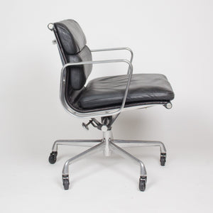 SOLD Eames Herman Miller Vintage Leather Low Soft Pad Aluminum Desk Chairs