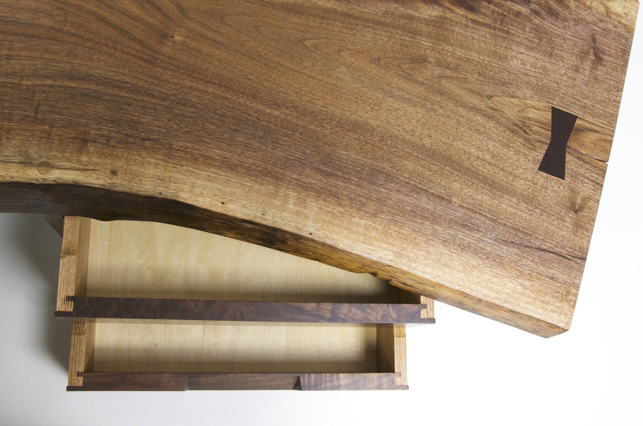 SOLD Authentic George Nakashima Studio Mira Nakashima Hanging 2-Drawer Shelf Black Walnut #2