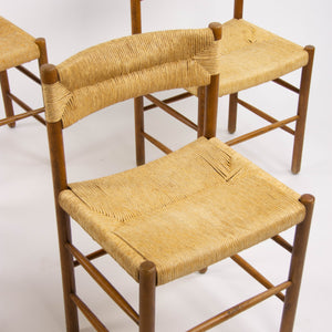 1950 Set of Four Vintage Charlotte Perriand Dordogne Chairs for Robert Sentou