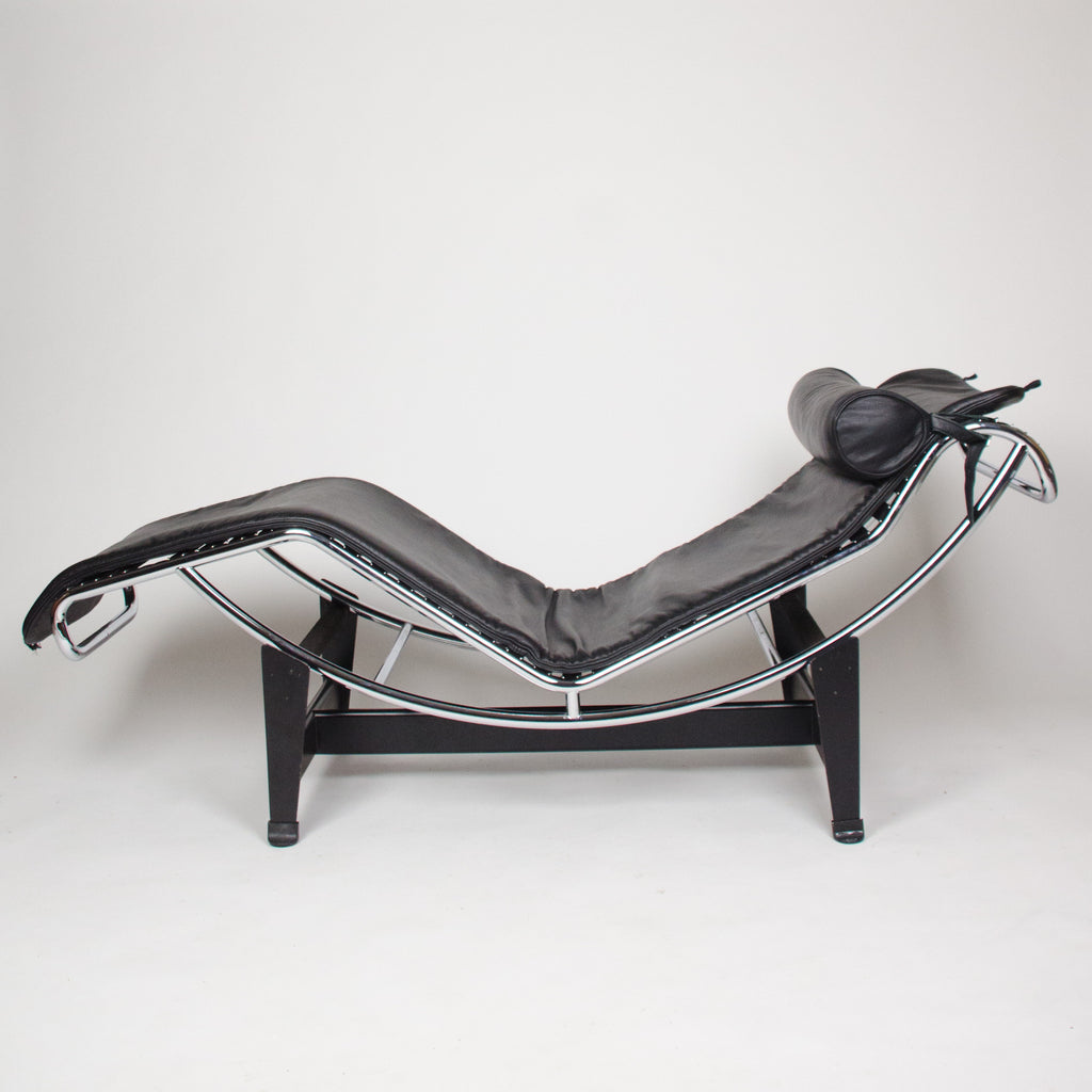 SOLD Cassina Le Corbusier LC4 Chaise Lounge Chair Black Leather